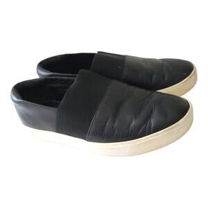 Vince Corbin Slip On Black Leather Shoes Fashion Sneakers Platform Women 6.5